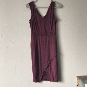 Purple Slit Midi Dress